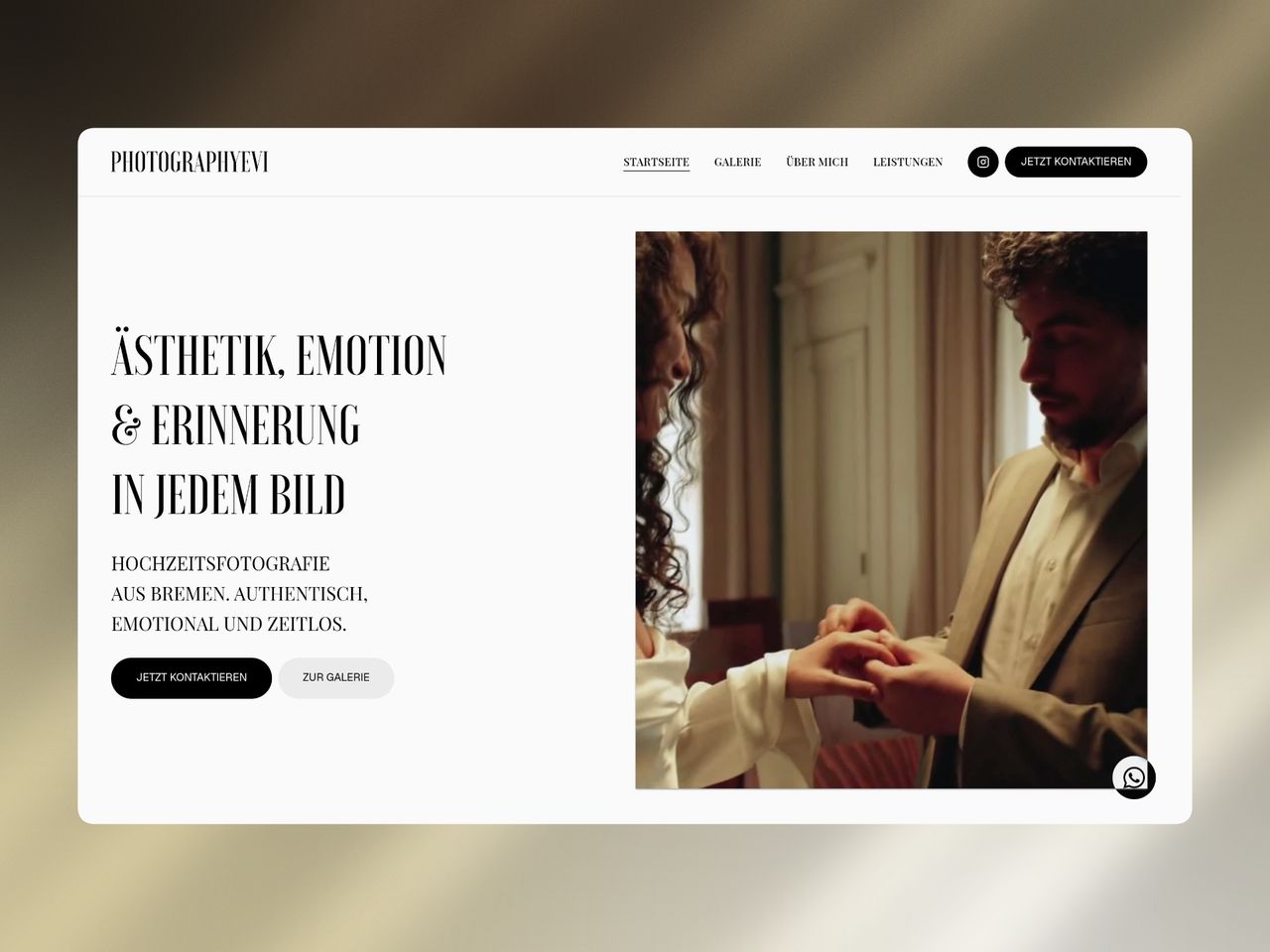 Photographyevi — Hochzeitsfotograf Website