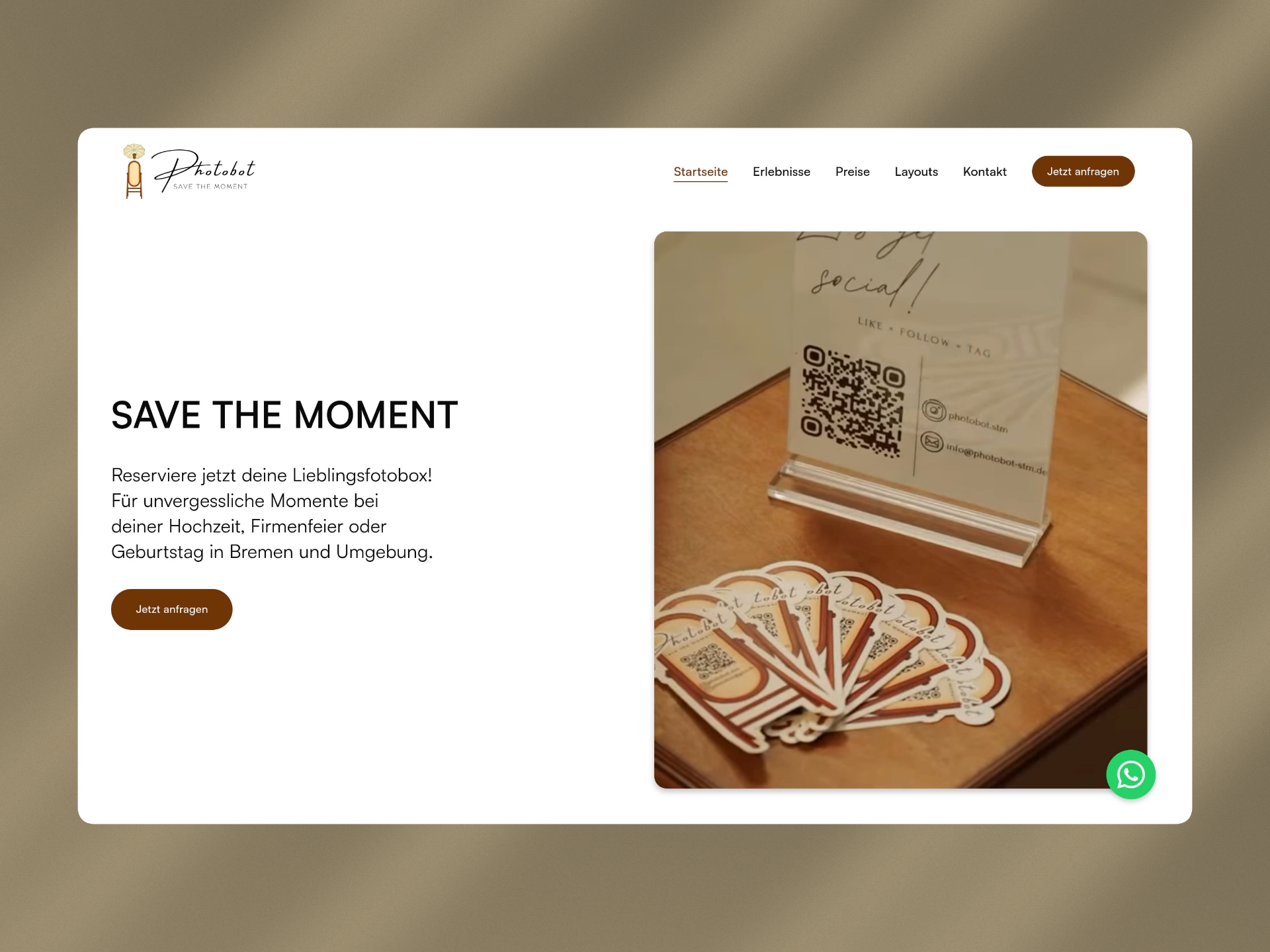 Photobot Bremen — Photo booth rental website